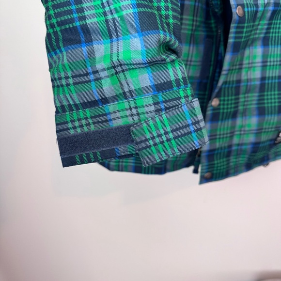 Like New Burton Green and Blue Plaid Kids Jacket - Picture 7 of 9